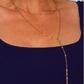 STAINLESS STEAL GOLD LONG DROP NECKLACE