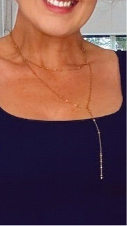 STAINLESS STEAL GOLD LONG DROP NECKLACE