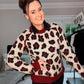 BURGUNDY LEOPARD PRINT JUMPER