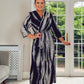 GREY & BLACK CHRISTY MIDI DRESS