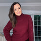 BURGUNDY CHUNKY KNIT with ARM BUTTON DETAIL