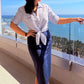 SENSS SUMMER STRIPE TIE SHIRT