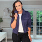 SENSS NAVY ZIP TIE WAIST JACKET