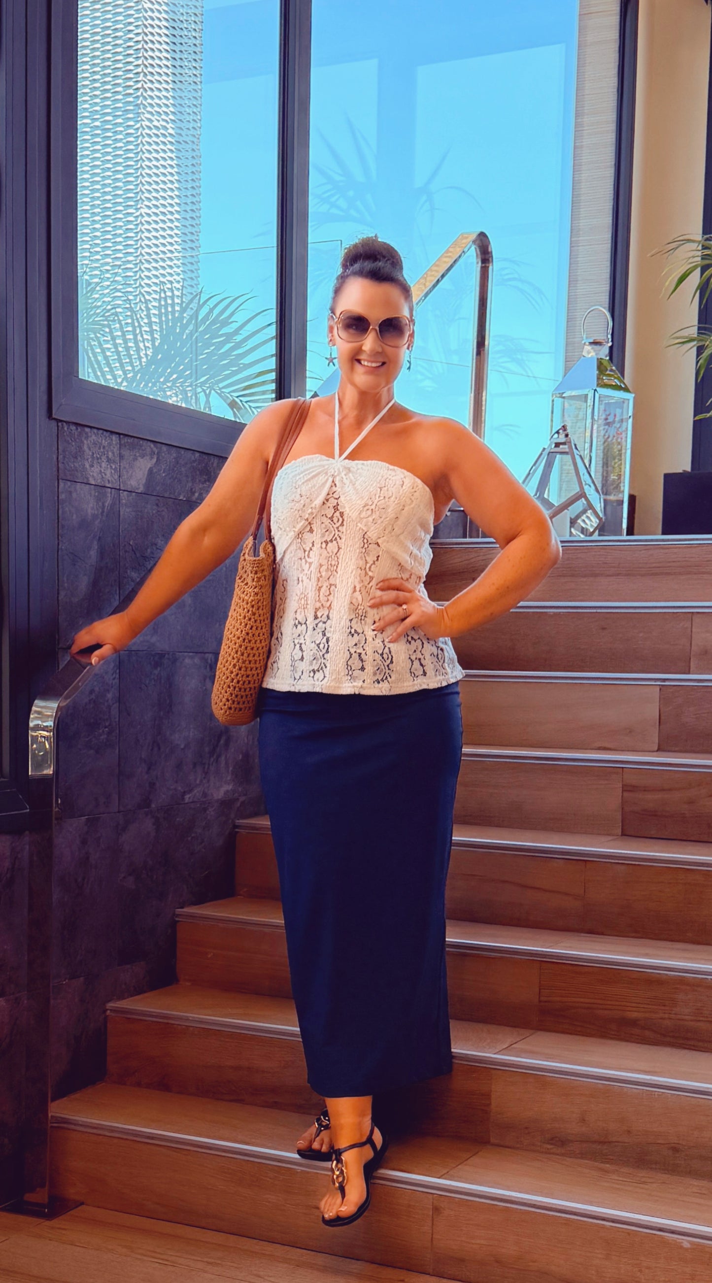SENSS NAVY MAXI SKIRT