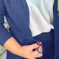NAVY TIE WAIST QUALITY CARDIGAN