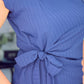 NAVY SIDE TIE DETAILED BLOUSE