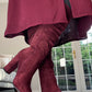 BURGUNDY KNEE HIGH BOOTS