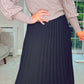 BLACK PLEATED CHIFFON SKIRT