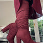 BURGUNDY KNEE HIGH BOOTS