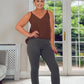BROWN CURVE BUTTON CAMI
