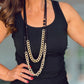 GOLD AND BLACK DOUBLE LAYER LONG NECKLACE