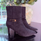 BLACK BUCKLE ANKLE BOOTS
