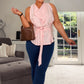 PINK COWL NECK TIE BLOUSE