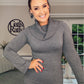 GREY COWL NECK KNIT DRESS