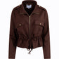 SENSS BROWN ZIP TIE WAIST JACKET