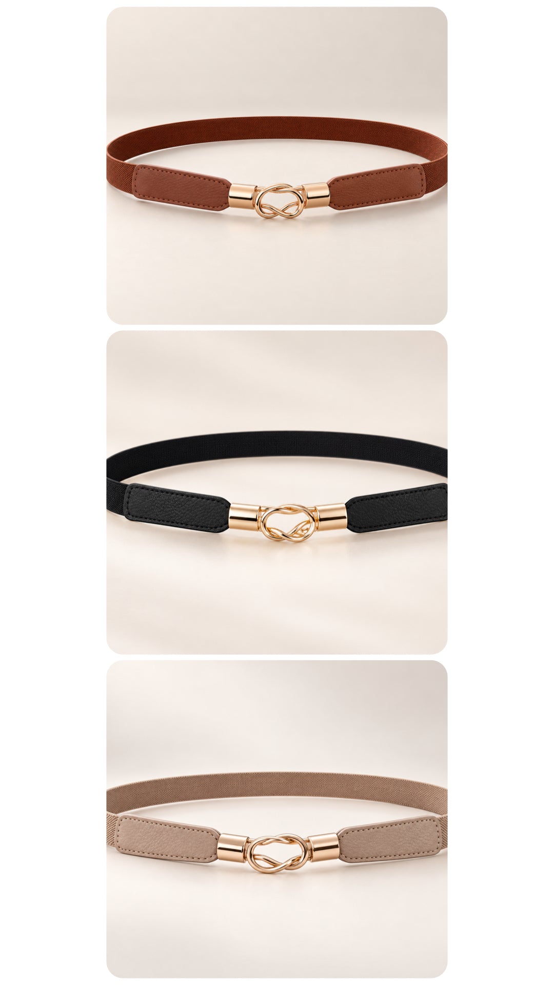 STRETCH BELT with gold clasp