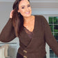 BROWN JEWEL BUTTON DETAIL CARDIGAN