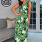 GREEN TROPICAL PRINT MAXI