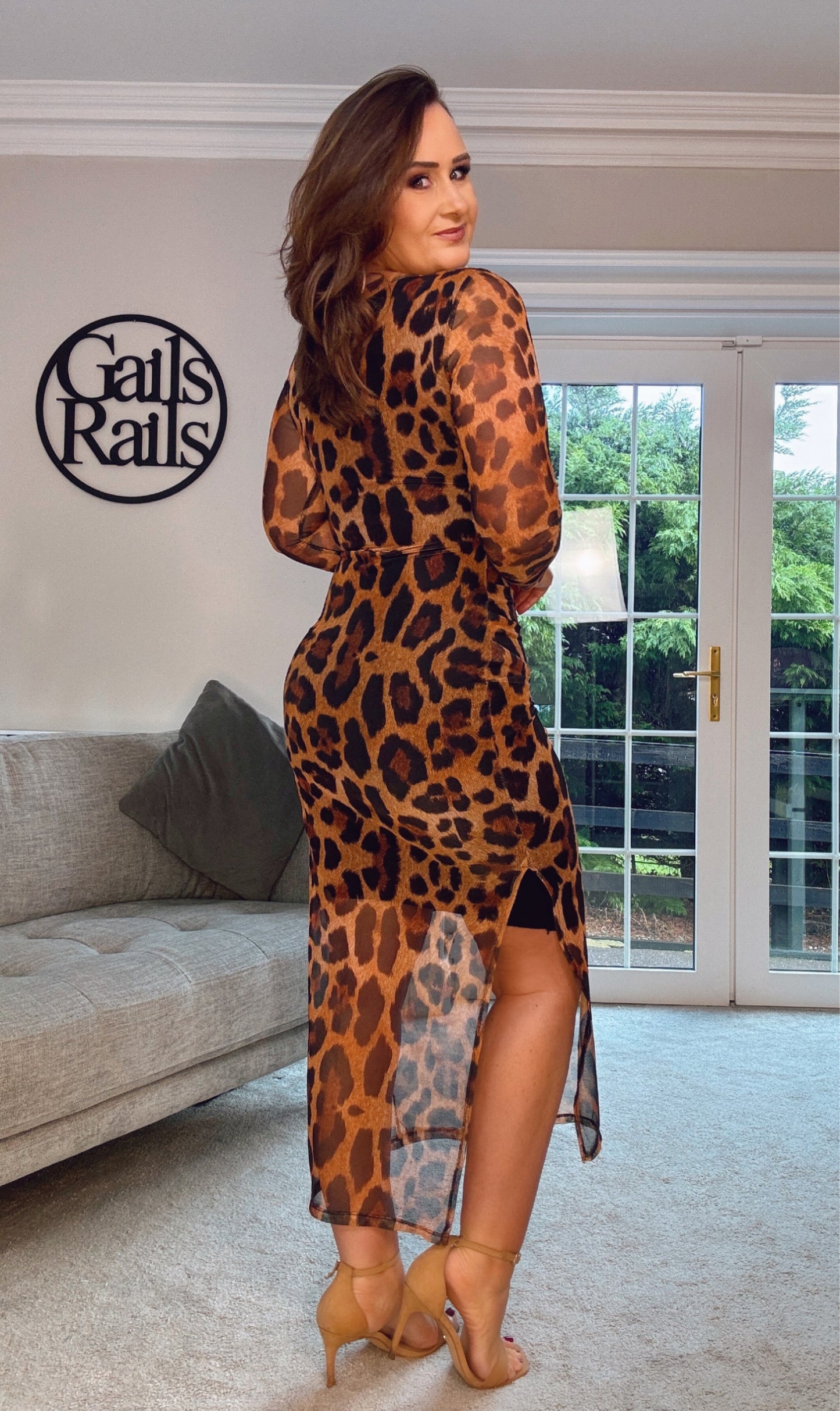 MESH LEOPARD PRINT DRESS