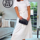 WHITE MIDI ALINE DRESS WITH 2 COORDINATING BELTS