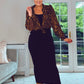 LEOPARD PRINT BLOUSE with exaggerated shoulder