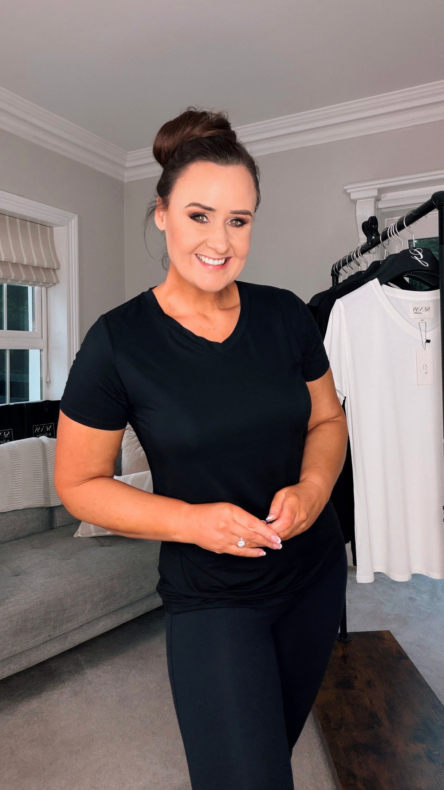 SENSS BLACK QUALITY BAMBOO T-SHIRT