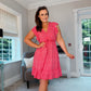 RED PATTERN KNEE LENGTH DRESS