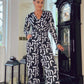 MONOCHROME GEOMETRIC PRINT JUMPSUIT