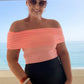 CORAL OFF SHOULDER BODYSUIT