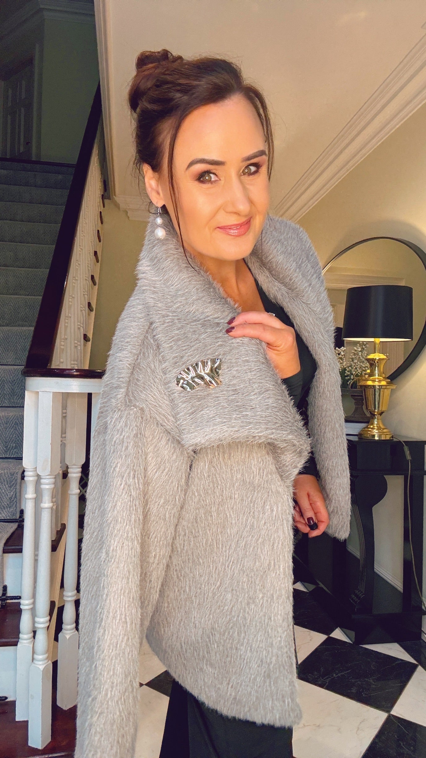 GREY FUR COAT