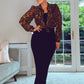 LEOPARD PRINT BLOUSE with exaggerated shoulder