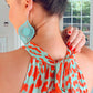 BLUE AND ORANGE LEOPARD PRINT TOP