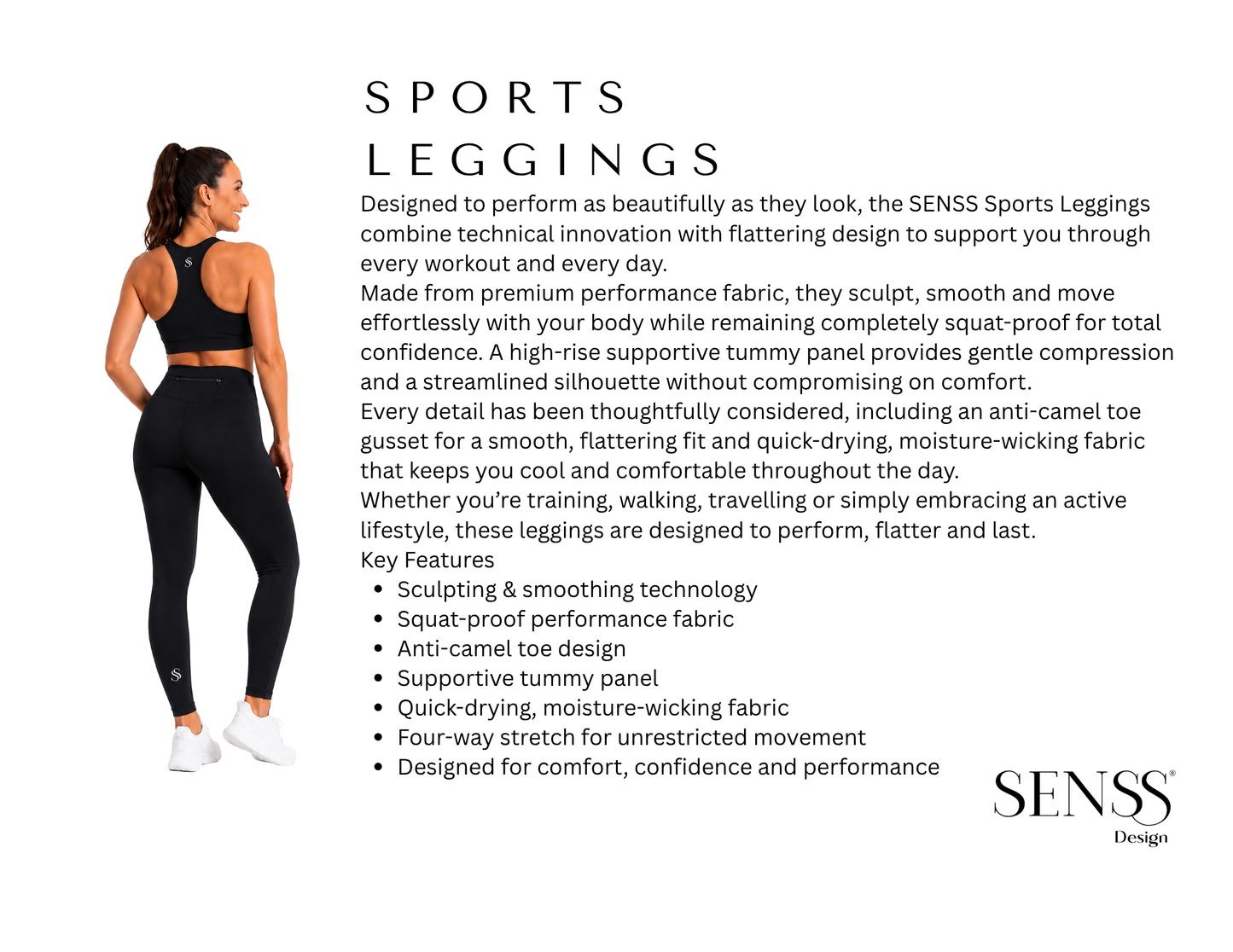 SENSS SHAPING SPORTS LEGGINGS with pocket