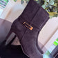 BLACK BUCKLE ANKLE BOOTS