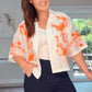PREMIUM RAYON WHITE BLOUSE with ORANGE EMBROIBERY