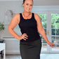 BLACK PADDED VEST TOP