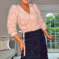 PINK TEXTURED WRAP TOP