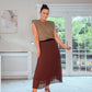 BROWN PLEATED SKIRT