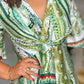 GREEN CHINA PRINT GIRL IN MIND DRESS