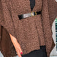 BROWN BELTED WOOL CAPE