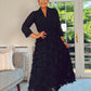 BLACK FRINGE / FEATHER MAXI SKIRT