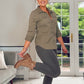 TAN LACE BOOTS with BLOCK HEEL