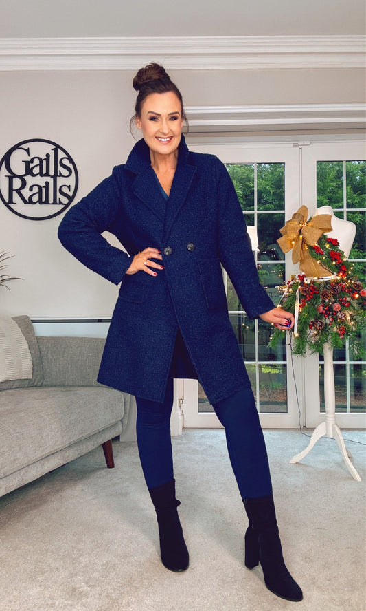 NAVY TEDDY COAT