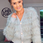 GREY FLUFFY LUXURY CARDIGAN