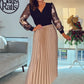 CHAMPAGNE SATIN PLEATED SKIRT