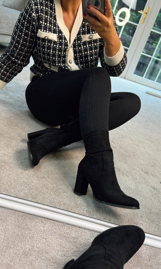 BLACK SOCK BOOTS