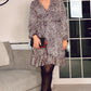 LEOPARD PRINT Mock Wrap Frill Dress