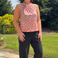 BLUE AND ORANGE LEOPARD PRINT TOP