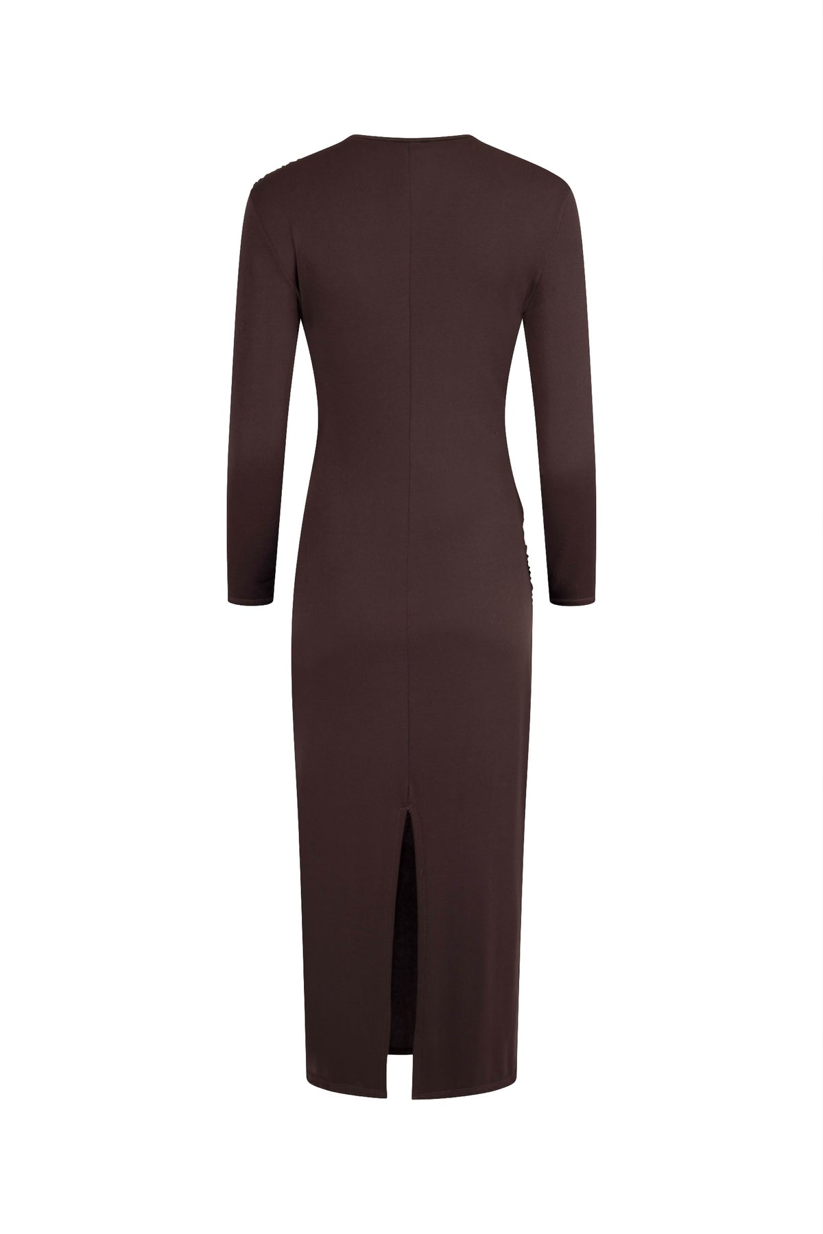 CHOCOLATE BROWN DRAPE MAXI DRESS