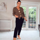 BROWN JEWELLED BUTTON CARDIGAN